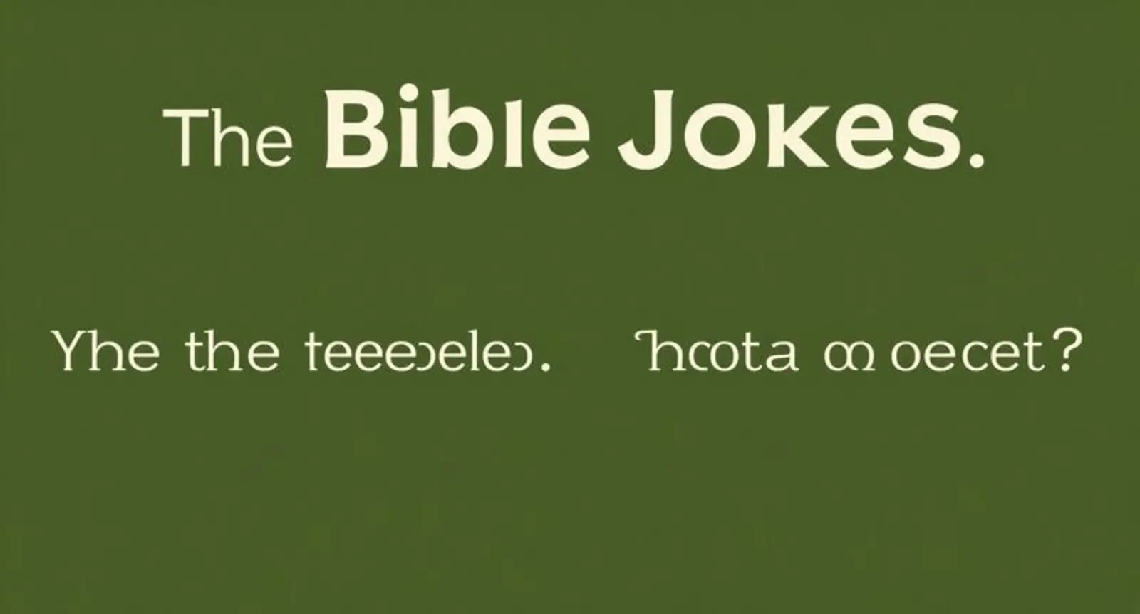 Bible jokes